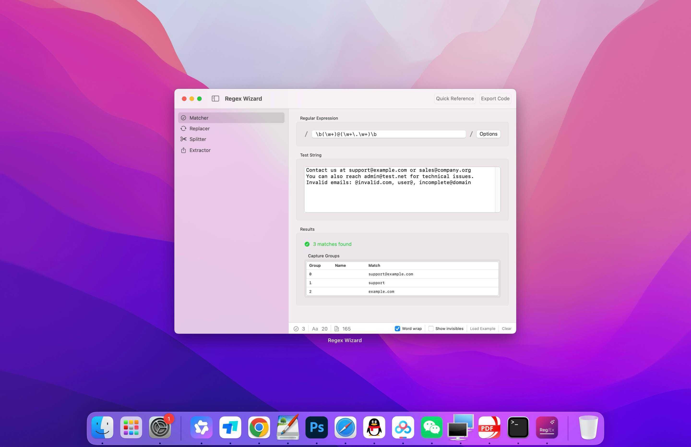 RegEx Wizard for Mac v2.1.3 正则表达式生成器