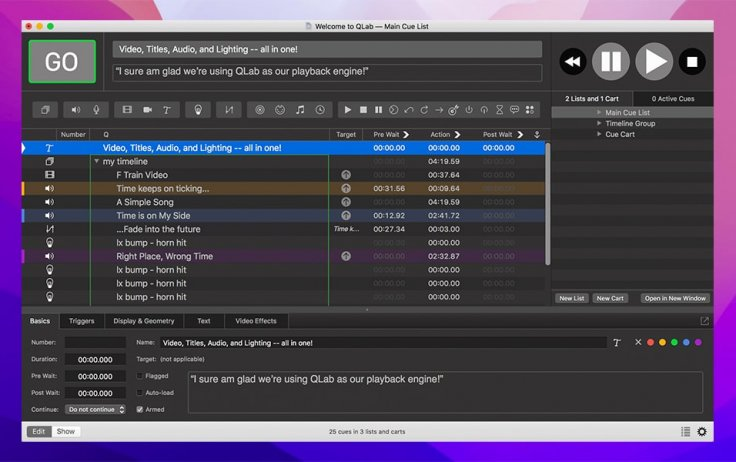 【R28】QLab Pro for Mac v5.5.6 优秀的舞台声音灯光控制工具