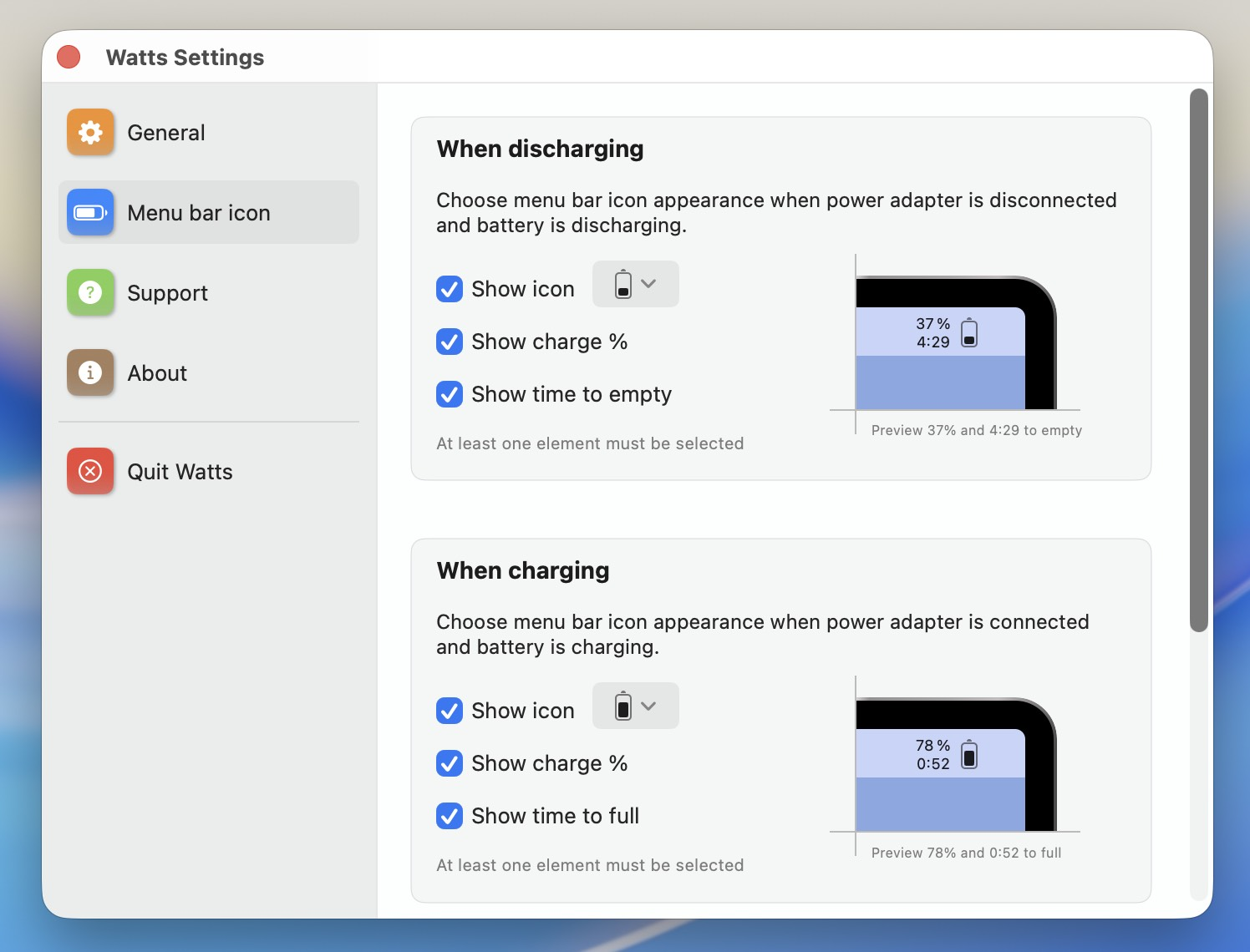 Watts for Mac v3.1.2 MAC电池健康优化