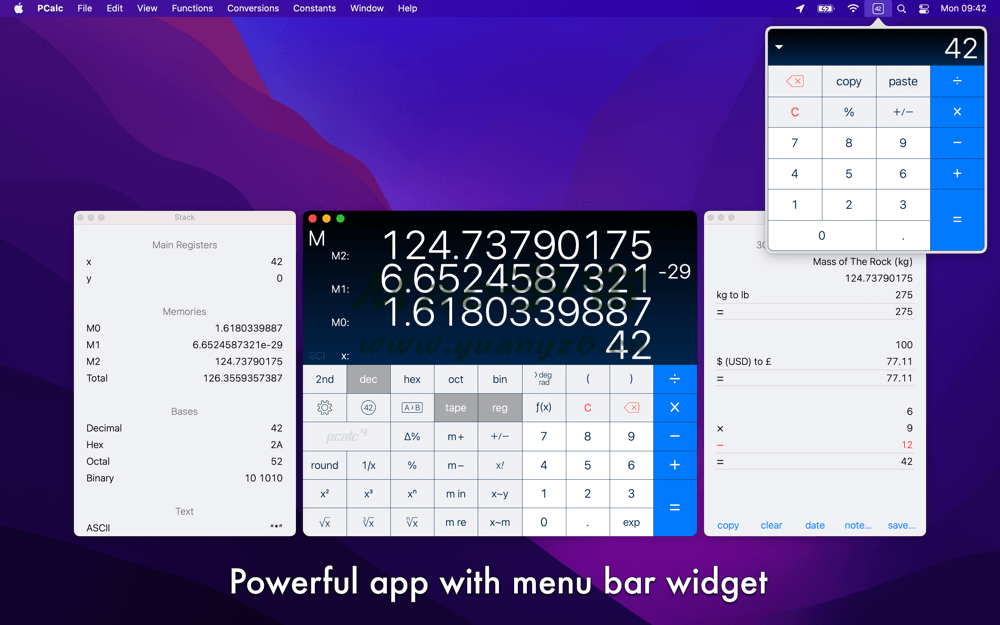 PCalc for Mac v4.11.2 功能丰富的科学计算器工具-Mac猫 PCalc for Mac v4.11.2 功能丰富的科学计算器工具-Mac猫