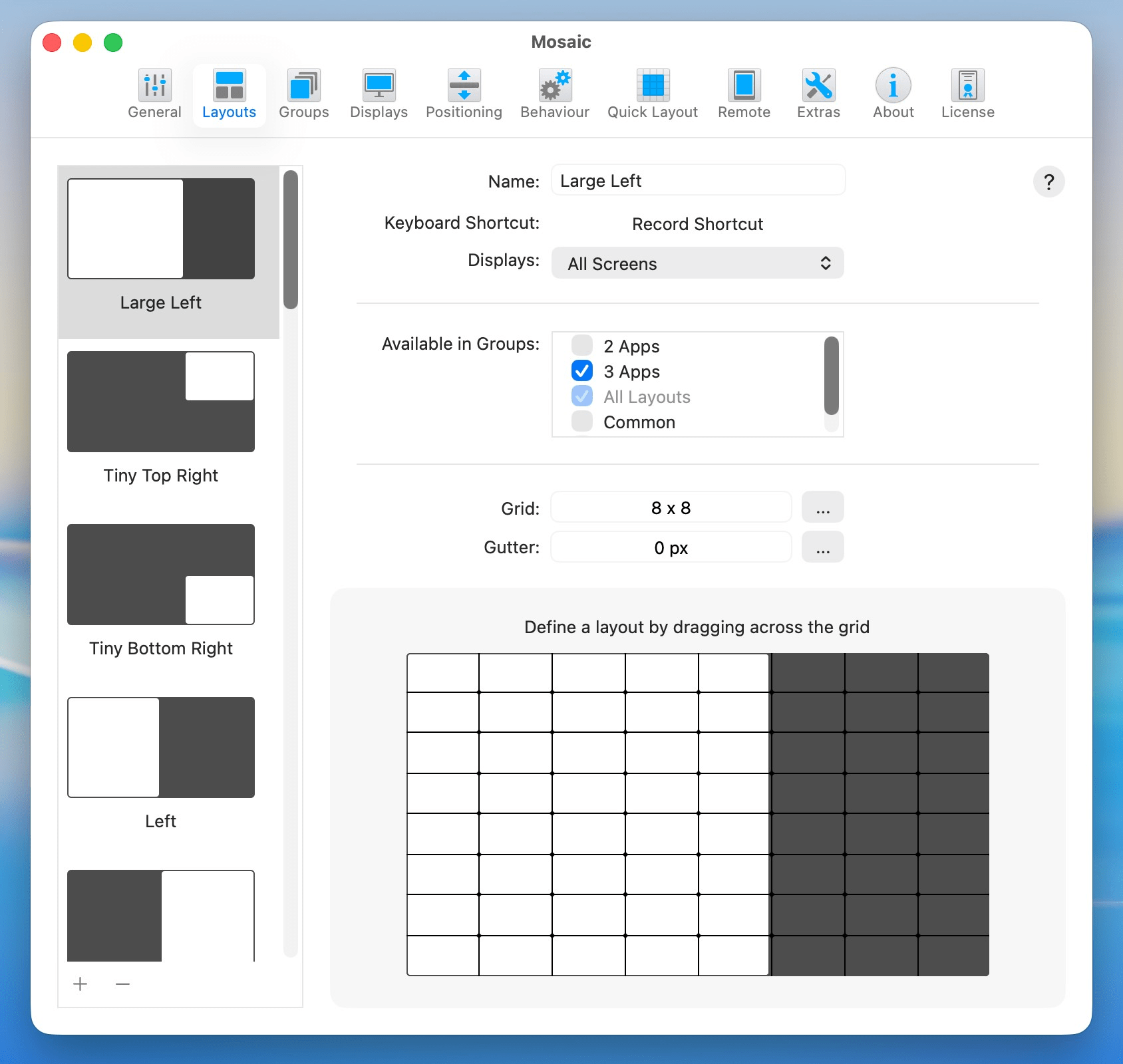 Mosaic Pro for Mac v1.5.1 窗口管理工具 Mosaic Pro for Mac v1.5.1 窗口管理工具