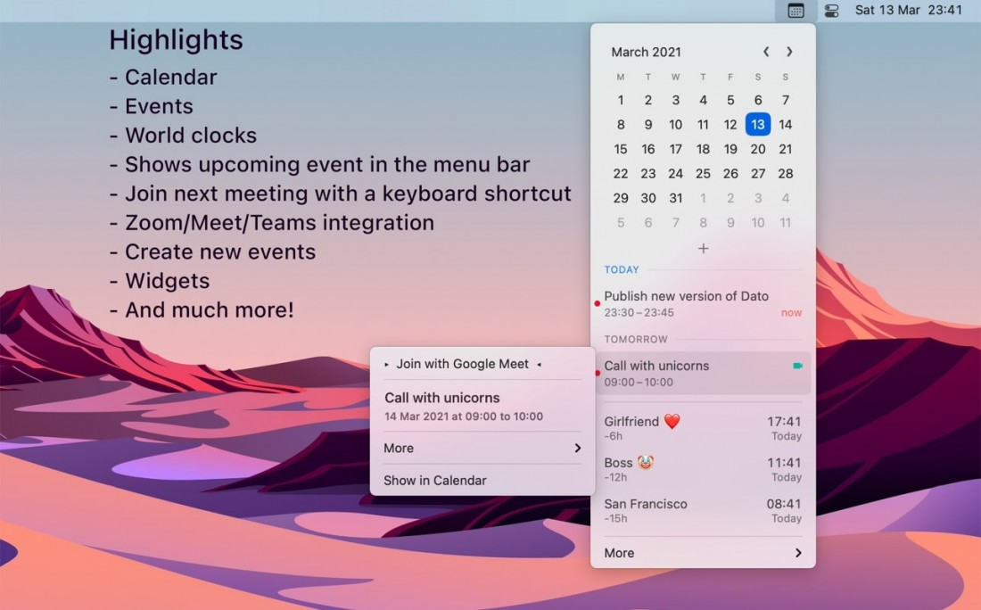 Dato for Mac v5.7.1 优秀的菜单栏日历工具 Dato for Mac v5.7.1 优秀的菜单栏日历工具