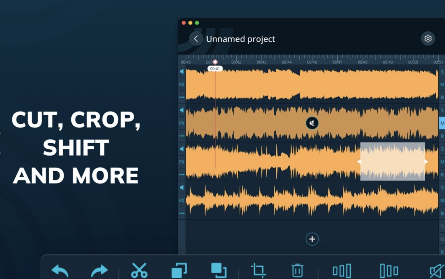 Multitrack Editor for Mac v1.0.11 混音和音乐剪辑大师 Multitrack Editor for Mac v1.0.11 混音和音乐剪辑大师