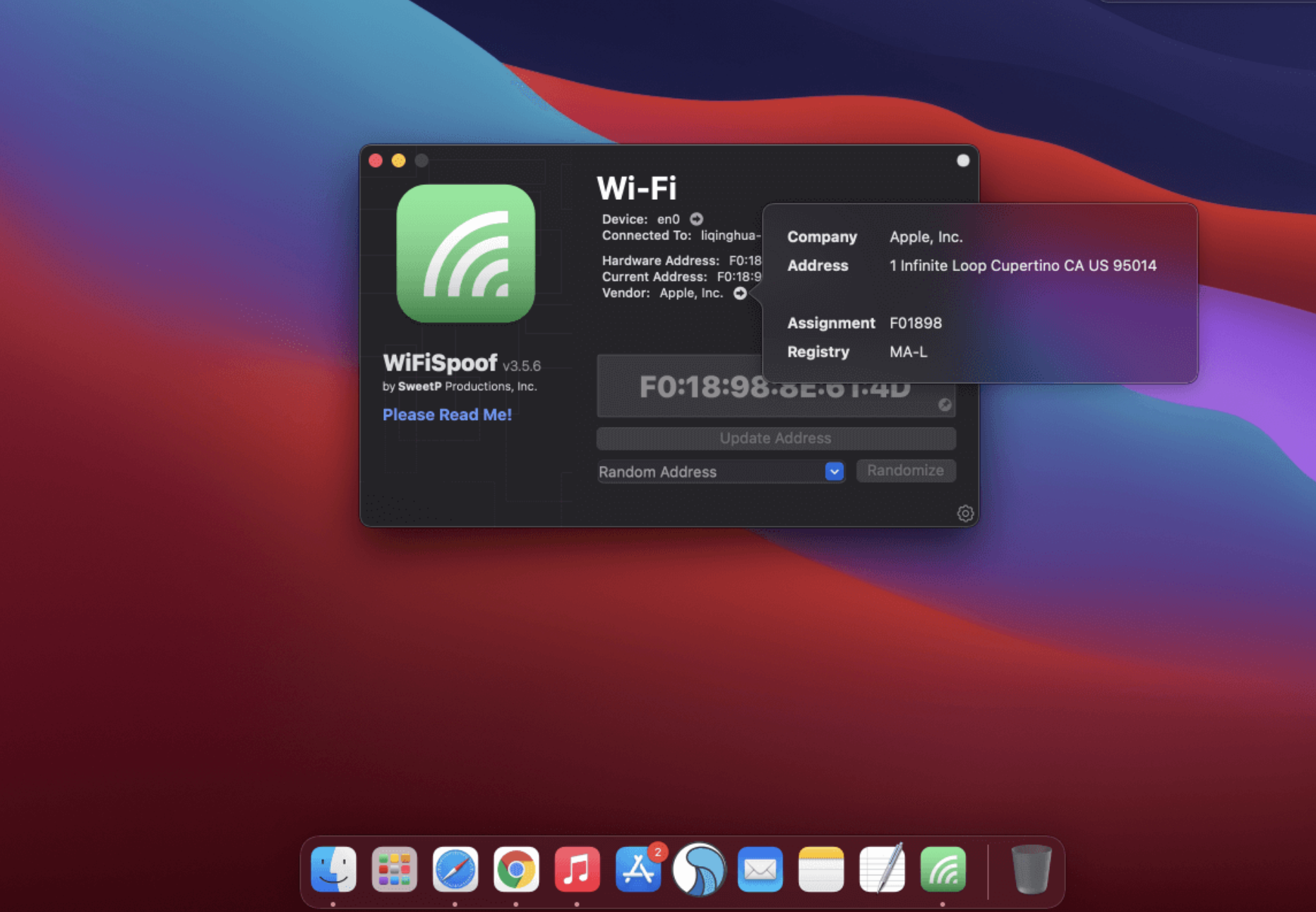 WiFiSpoof for Mac v4.2.0 Mac地址隐藏修改工具